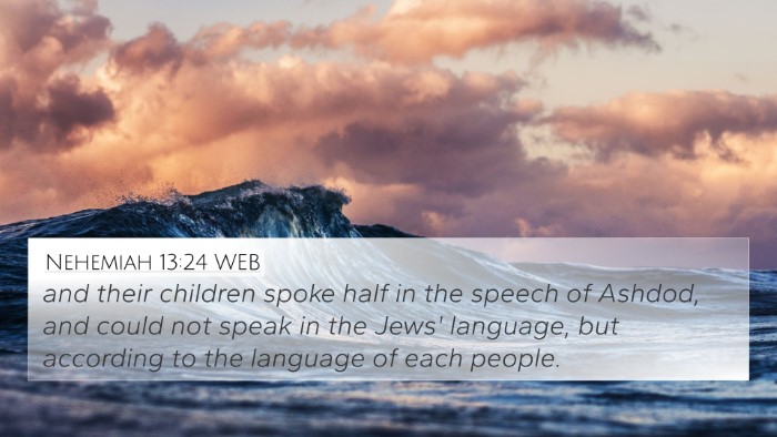 Nehemiah 13:24 WEB Bible Verse Image