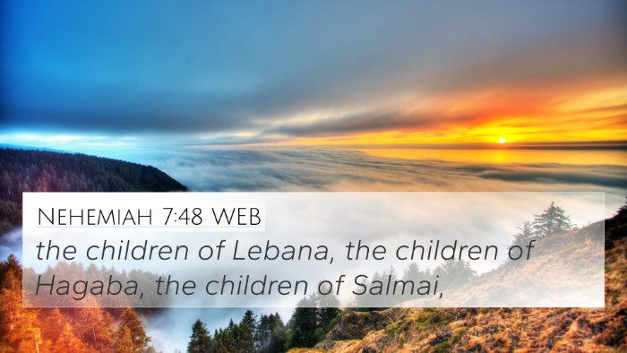 Nehemiah 7:48 WEB 4K Wallpaper - the children of Lebana, the children of Hagaba, - 4K Wallpaper Bible Verse
