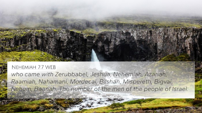 Nehemiah 7:7 WEB Bible Verse Image