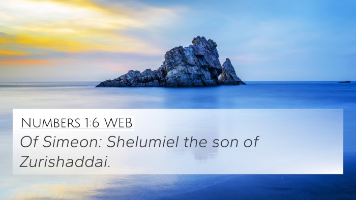 Numbers 1:6 WEB 4K Wallpaper - Of Simeon: Shelumiel the son of - 4K Wallpaper Bible Verse