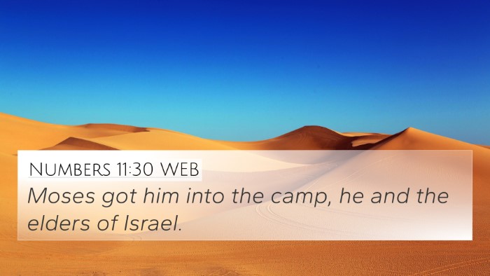 Numbers 11:30 WEB 4K Wallpaper - Moses got him into the camp, he and the elders of - 4K Wallpaper Bible Verse