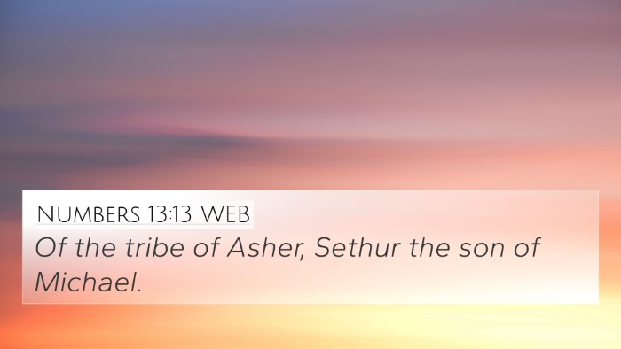 Numbers 13:13 WEB 4K Wallpaper - Of the tribe of Asher, Sethur the son of - 4K Wallpaper Bible Verse