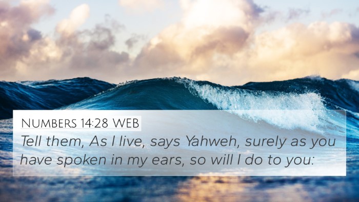 Numbers 14:28 WEB Bible Verse Image