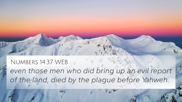 Numbers 14:37 WEB Bible Verse Image