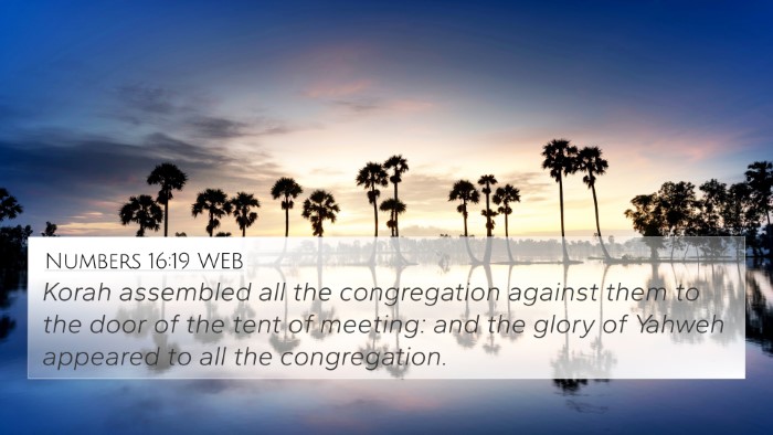 Numbers 16:19 WEB Bible Verse Image