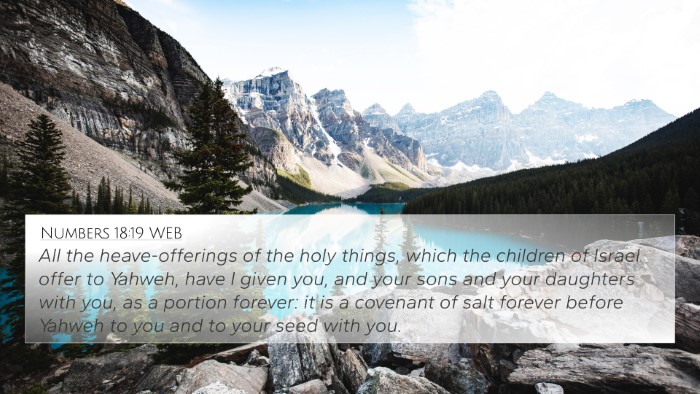 Numbers 18:19 WEB Bible Verse Image