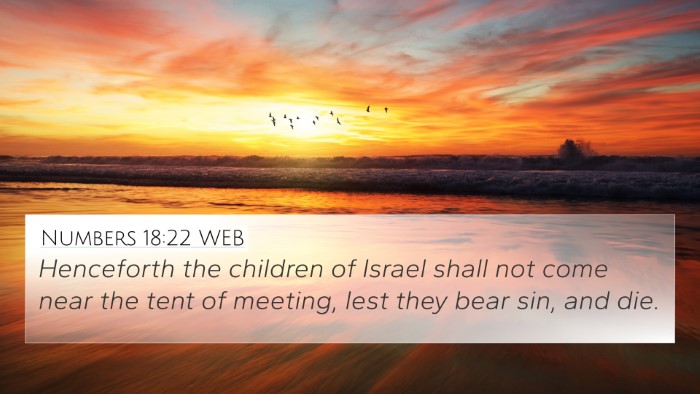 Numbers 18:22 WEB Bible Verse Image