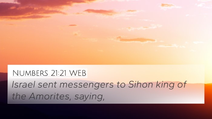 Numbers 21:21 WEB Bible Verse Image