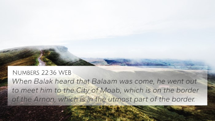 Numbers 22:36 WEB Bible Verse Image