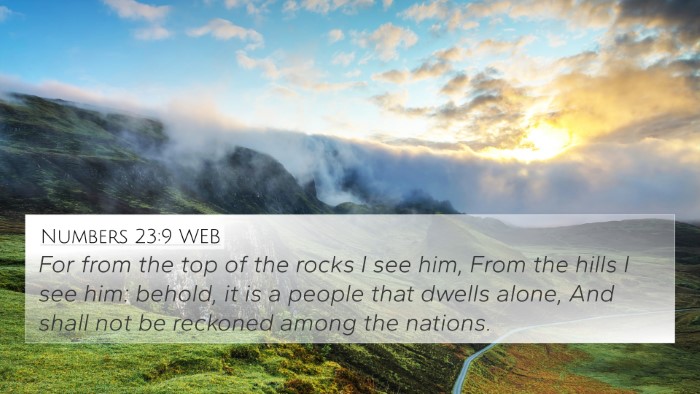 Numbers 23:9 WEB Bible Verse Image
