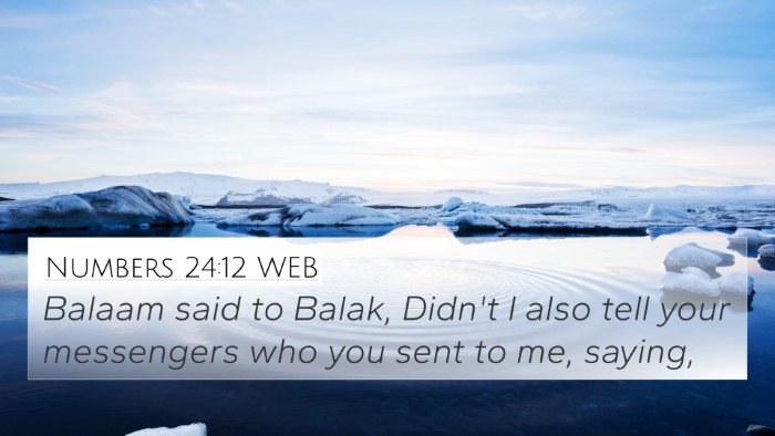 Numbers 24:12 WEB Bible Verse Image