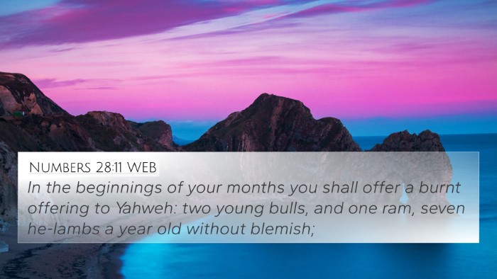 Numbers 28:11 WEB Bible Verse Image