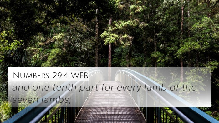 Numbers 29:4 WEB 4K Wallpaper - and one tenth part for every lamb of the seven - 4K Wallpaper Bible Verse
