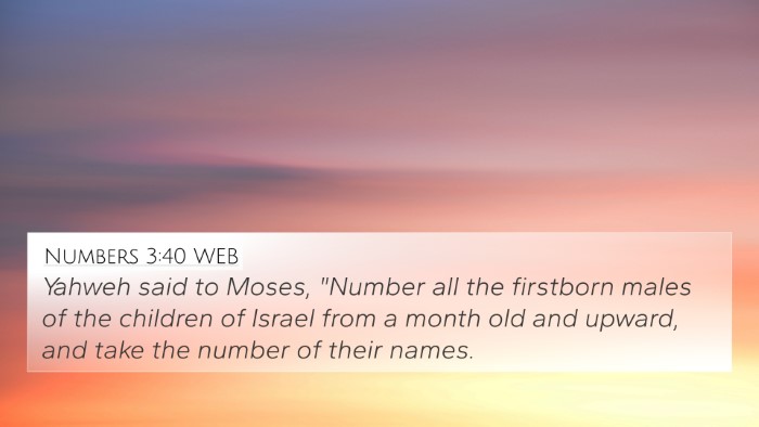 Numbers 3:40 WEB Bible Verse Image