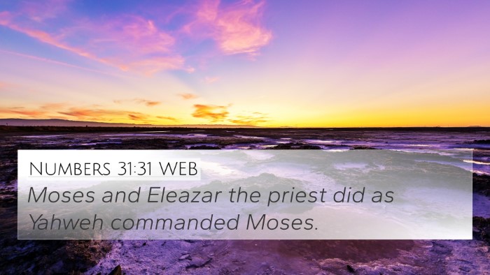 Numbers 31:31 WEB 4K Wallpaper - Moses and Eleazar the priest did as Yahweh - 4K Wallpaper Bible Verse