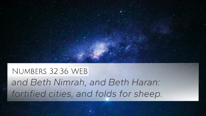 Numbers 32:36 WEB Bible Verse Image