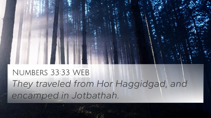 Numbers 33:33 WEB 4K Wallpaper - They traveled from Hor Haggidgad, and encamped in - 4K Wallpaper Bible Verse