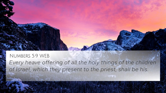 Numbers 5:9 WEB 4K Wallpaper - Every heave offering of all the holy things of - 4K Wallpaper Bible Verse