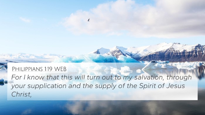 Philippians 1:19 WEB Bible Verse Image
