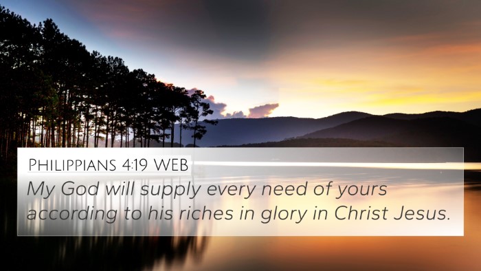 Philippians 4:19 WEB Bible Verse Image