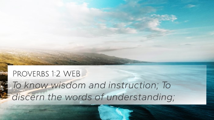 Proverbs 1:2 WEB 4K Wallpaper - To know wisdom and instruction; To discern the - 4K Wallpaper Bible Verse