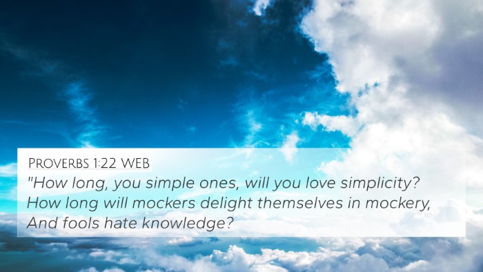Proverbs 1:22 WEB Bible Verse Image