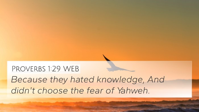 Proverbs 1:29 WEB Bible Verse Image