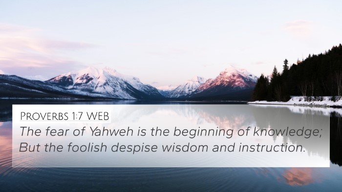 Proverbs 1:7 WEB Bible Verse Image