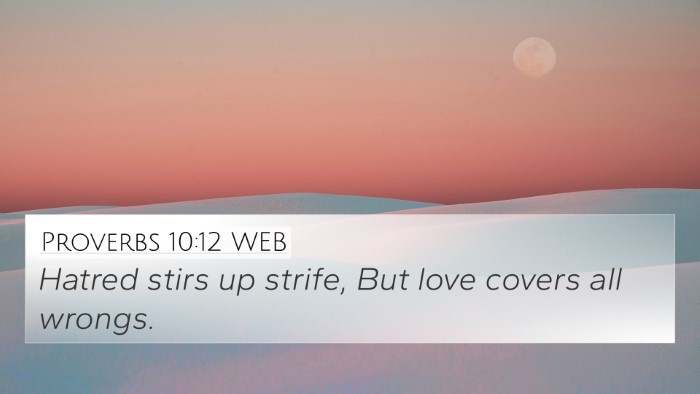 Proverbs 10:12 WEB Bible Verse Image