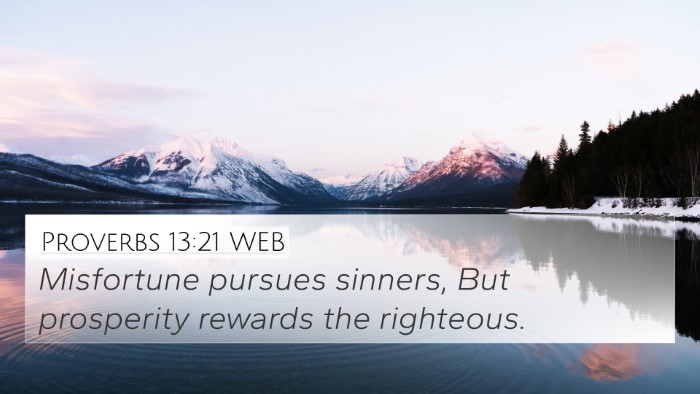 Proverbs 13:21 WEB Bible Verse Image