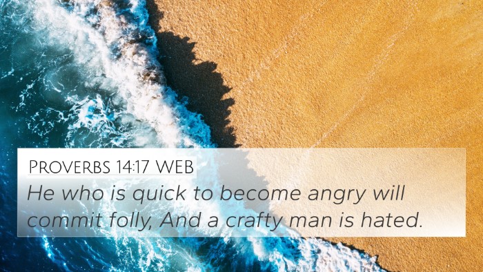 Proverbs 14:17 WEB Bible Verse Image