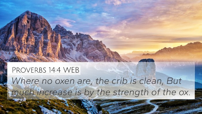 Proverbs 14:4 WEB Bible Verse Image