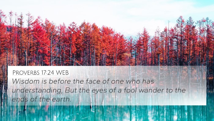 Proverbs 17:24 WEB Bible Verse Image