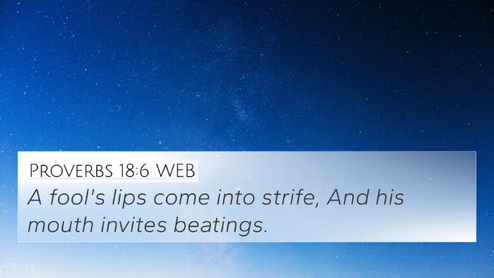 Proverbs 18:6 WEB Bible Verse Image
