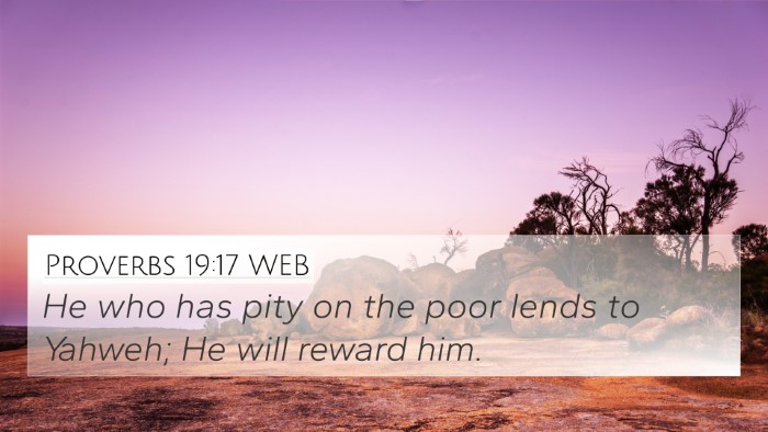 Proverbs 19:17 WEB Bible Verse Image