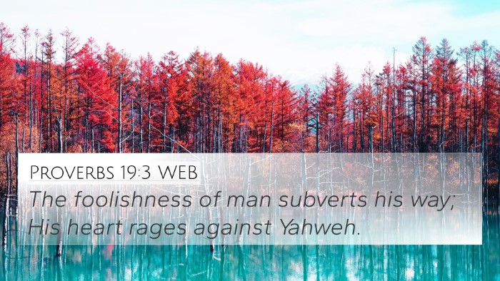 Proverbs 19:3 WEB 4K Wallpaper - The foolishness of man subverts his way; His - 4K Wallpaper Bible Verse