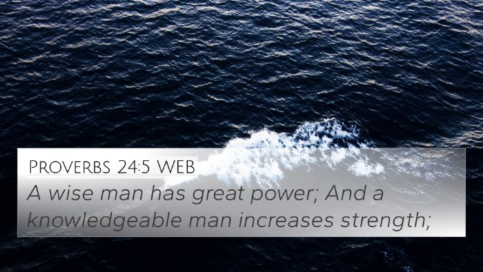Proverbs 24:5 WEB Bible Verse Image