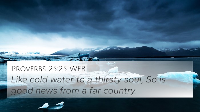 Proverbs 25:25 WEB Bible Verse Image
