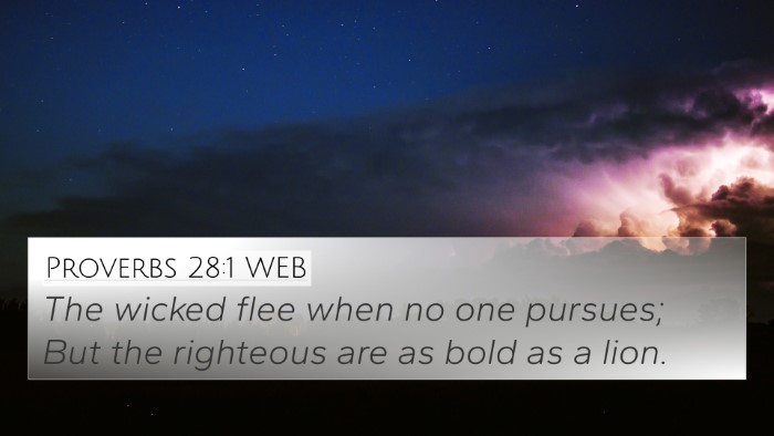 Proverbs 28:1 WEB Bible Verse Image