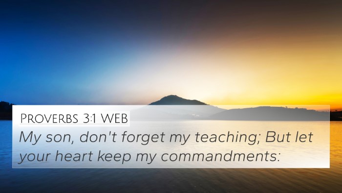 Proverbs 3:1 WEB Bible Verse Image