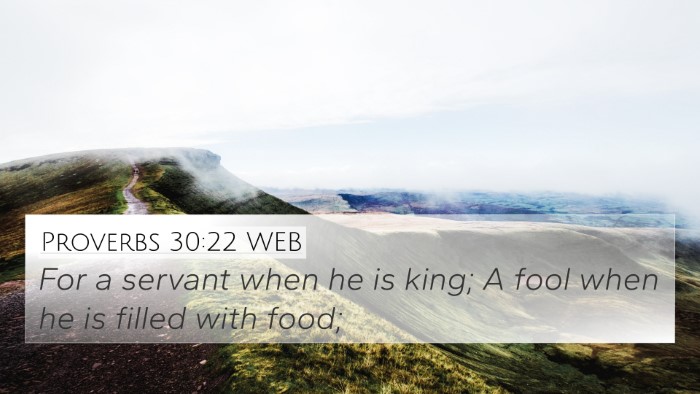 Proverbs 30:22 WEB Bible Verse Image