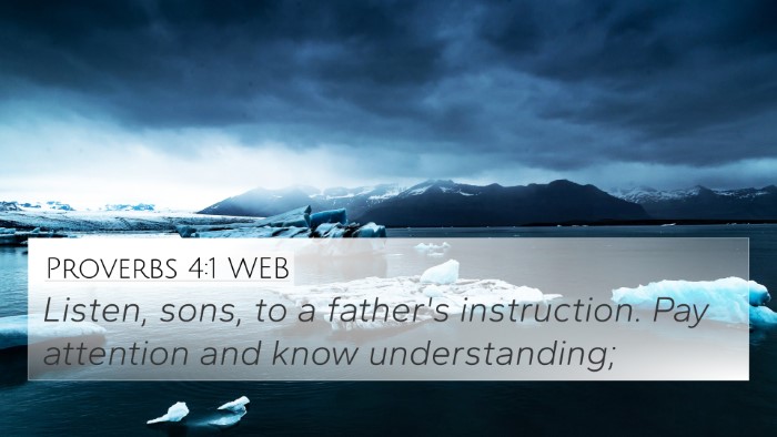 Proverbs 4:1 WEB Bible Verse Image