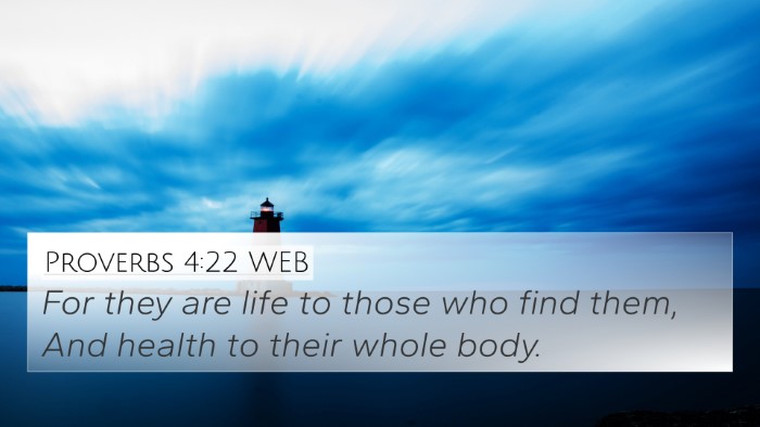 Proverbs 4:22 WEB Bible Verse Image