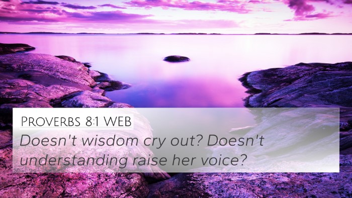 Proverbs 8:1 WEB Bible Verse Image