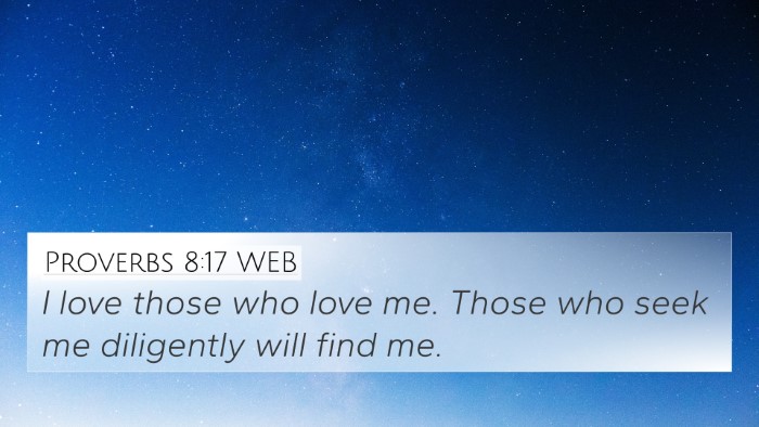 Proverbs 8:17 WEB Bible Verse Image