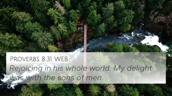 Proverbs 8:31 WEB Bible Verse Image