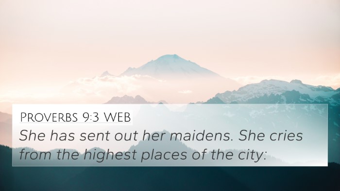 Proverbs 9:3 WEB Bible Verse Image