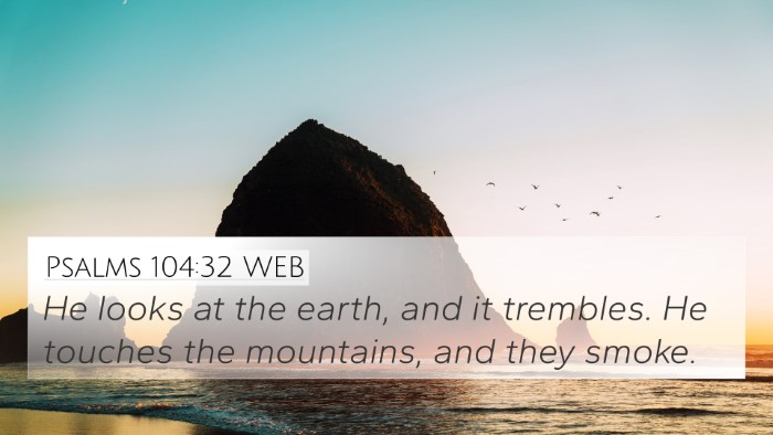 Psalms 104:32 WEB Bible Verse Image