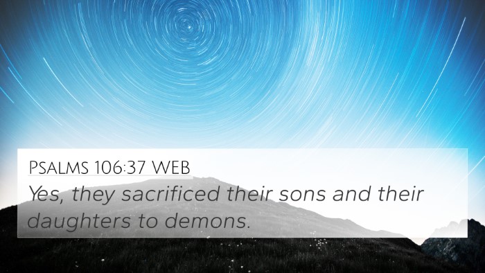 Psalms 106:37 WEB Bible Verse Image
