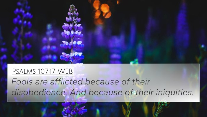 Psalms 107:17 WEB Bible Verse Image
